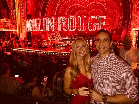 Kelly Ann Cicalese, with her husband, Edward Davila at a 'Moulin Rouge- The Musical' show in 2018.