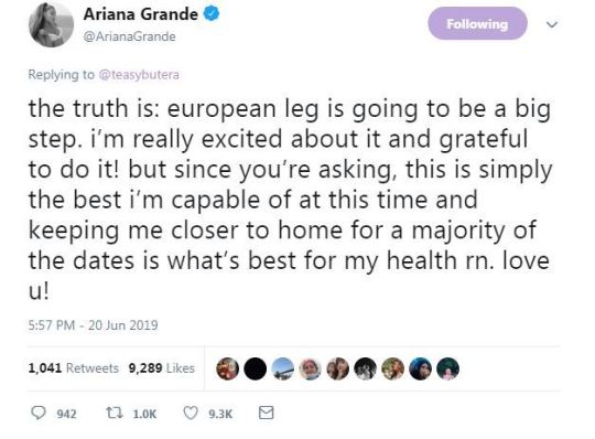 Ariana Grande Has Kept Her Tour Dates Closer To Home To Help