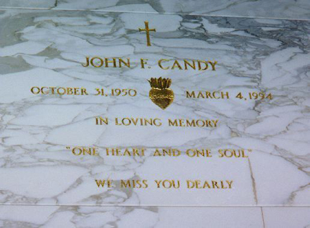 The resting place and written tribute to John Candy.