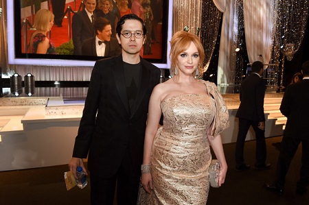 Actors Geoffrey Arend (L) and Christina Hendricks attend The 22nd Annual Screen Actors Guild Awards at The Shrine Auditorium on January 30, 2016 in Los Angeles, California.