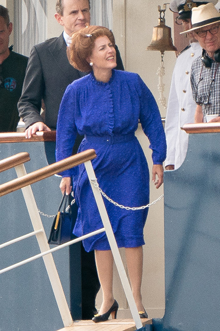 Gillian Anderson as Margaret Thatcher in the upcoming fourth season of The Crown.