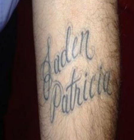 Jaden Patricia inked on Carson's arm.