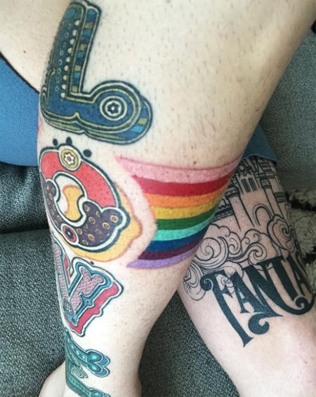Overlap Pride flag tattoo
