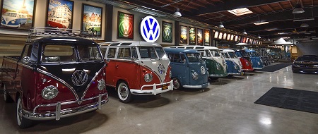 A collection of Gabriel's Volkswagen bus collection.