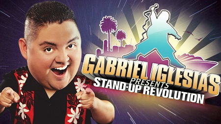 Gabriel's bobblehead type picture (with mouth open again of course), in the poster for 'Gabriel Iglesias Presents Stand-Up Revolution'.