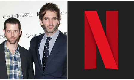D.B. Weiss and David Benioff and Netflix logo.
