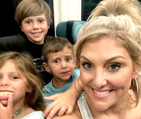 Gina with her kids. From Left: Sienna, Nicholas, Luca, and GIna