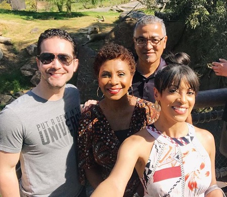 (From right) In a fun-filled zoo-visit with father, mother and husband.