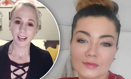 Katie Joy (left) during one of her videos releasing the audiotapes and Amber Portwood (right) taking a selfie.