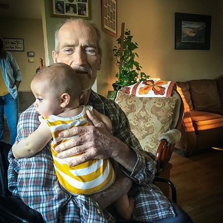 Ben Seewald's grandfather, Eaton, holding Ben's son. He passed Away in November.