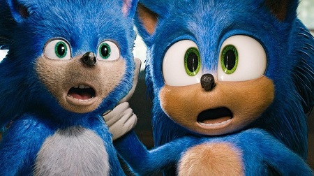 Before and After photos of Sonic the Hedgehog by Paramount Pictures.