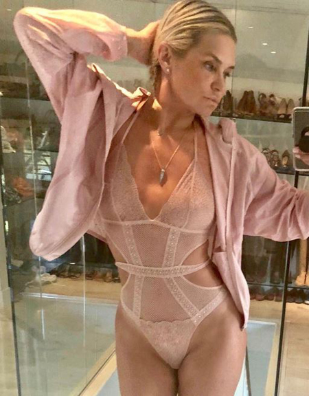 Yolanda Hadid shared this picture on her 55th birthday to commemorate her being free of all the plastic surgery work.