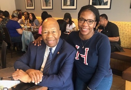 Elijah Cummings with his elder daughter Jennifer Cummings.