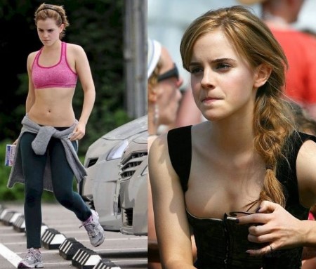 Emma Watson breast comparison pictures.