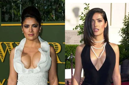Salma Hayek is rumored to have gotten some implants for her boobs.