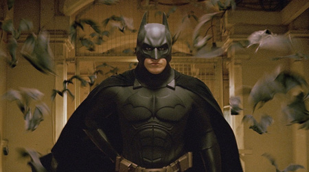 Bats fly around and Batman makes his way through Arkham prison.