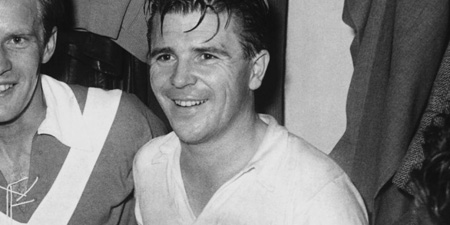 Ferenc Puskas smiling for a photo