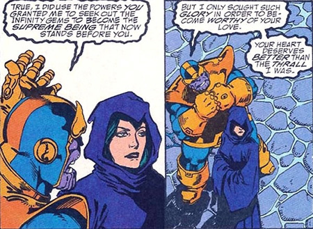 Thanos talks to Death in comics.