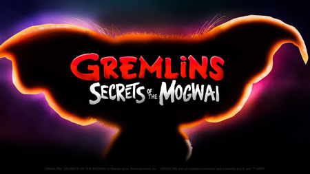 The back of a gremlin is shown on the poster of teh new animated Gremlins show.