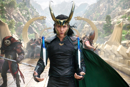 Loki fighting in Thor: Ragnarok.