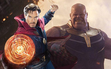 Doctor Strange and Thanos in Titan.