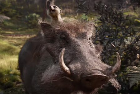 Pumbaa in the live action remake of Lion King.