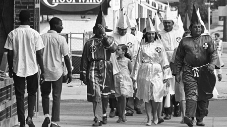 The Klan with women and children.