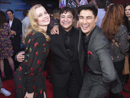 Zach Barack attends the red carpet for Spider-Man: Far from Home with his cast mates.