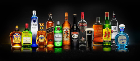 Diageo lineup of alcohol.