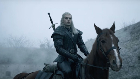 The Witcher played by Henry Cavill.