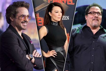 Disney Legends Award recipient Robert Downey, Ming-na Wen and Jon Favreau.