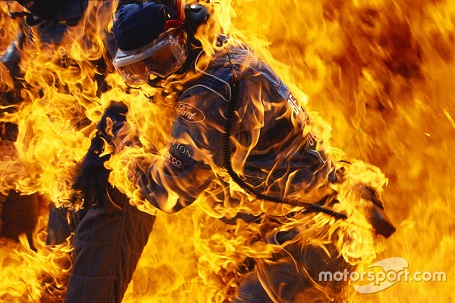 Fire during pit stop of Jos Verstappen, Benetton B194 Ford at German GP, Jul 31, 1994