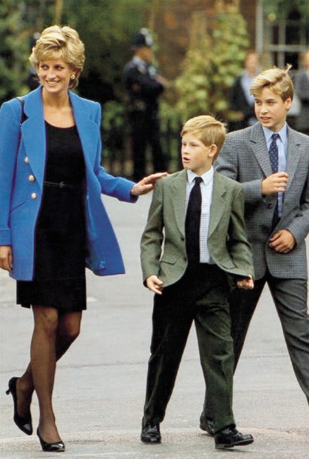 Princess Diana with her two sons.