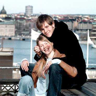 Gustaf Skarsgård And Hanna Alström in 2002 Swedish TV series, 'Cleo'.