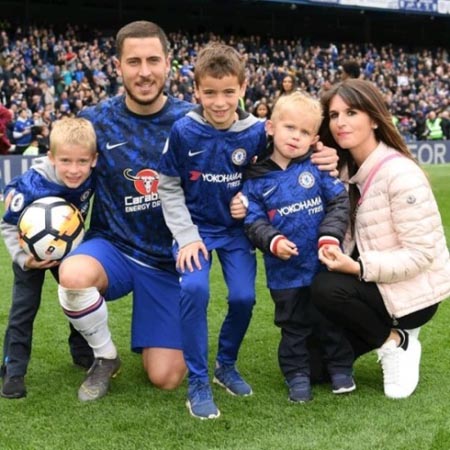 Natacha Van Honacker and Eden Hazard and their three children