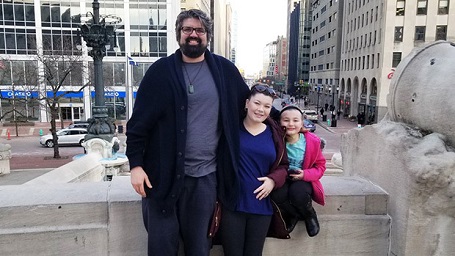 (From right) Andrew Glennon, Amber Portwood and Leah at the time of Portwood's pregnancy.