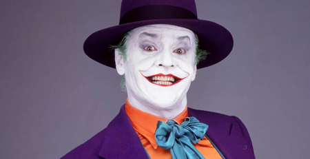 Jack Nicholson as the Joker in the first Batman movie.
