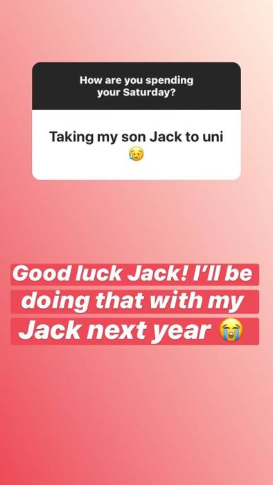 Ruth Langsford' Instagram Story with her statement about jack.