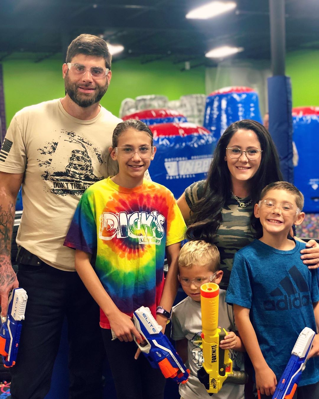 Jenelle Evans, David Eason with their three children.