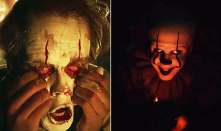 Pennywise with and without makeup