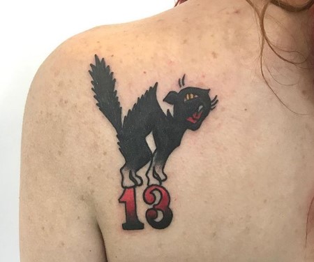 Sailor Jerry lucky 13 tattoo.