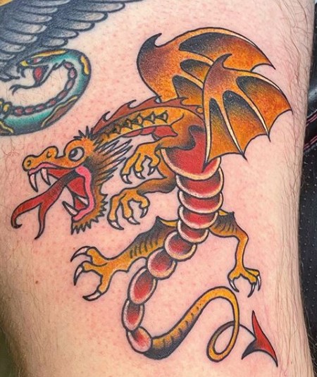 Sailor Jerry Dragon tattoo.