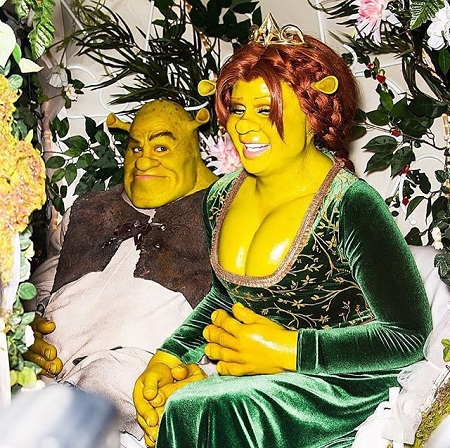 Heidi Klum and husband Tom Kaulitz as Fiona and Shrek.