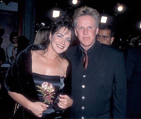 Actor Gary Busey and wife Tiani Warden attend the "Soldier" Hollywood Premiere on October 21, 1998 at the Mann's Chinese Theatre in Hollywood, California. 