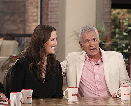 Alex Trebek and his daughter, Emily Trebek, during a CBS morning talk show.