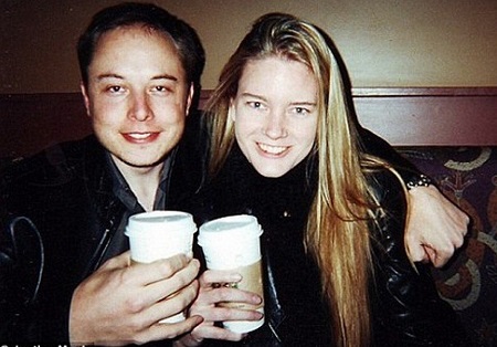 Elon Musk and Justine Wilson in their youth days.