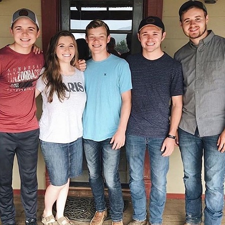 Jedidiah Duggar and his four siblings after celebrating Joy-Anna's birthday.
