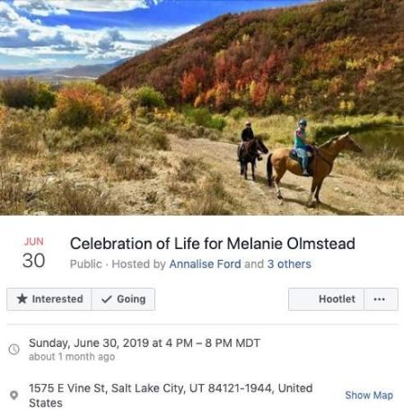 Public event organized for Melanie Obituary.