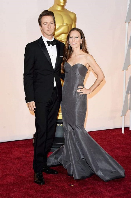 Edward Norton and wife Shauna Robertson during the Oscars.