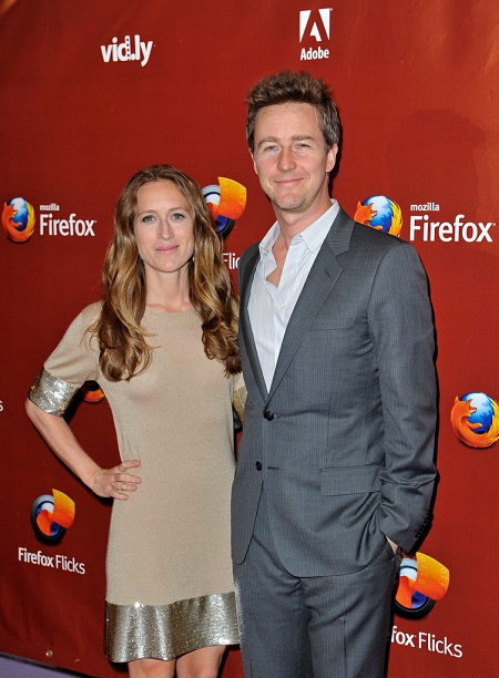 (L-R) Producer Shauna Robertson and actor Edward Norton attend the Firefox Flicks competition winners ceremony on May 17, 2012 in Cannes, France. (May 16, 2012)